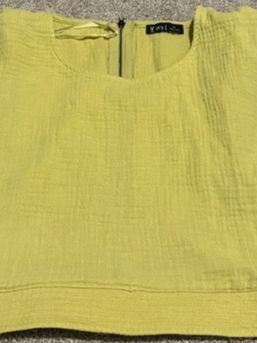 Very J Bright Yellow Textured Round-Neck Tunic Top